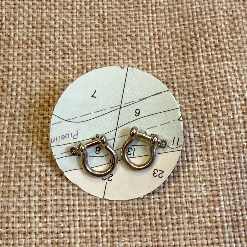Sterling Silver Mariner Shackle Earrings — NWOT